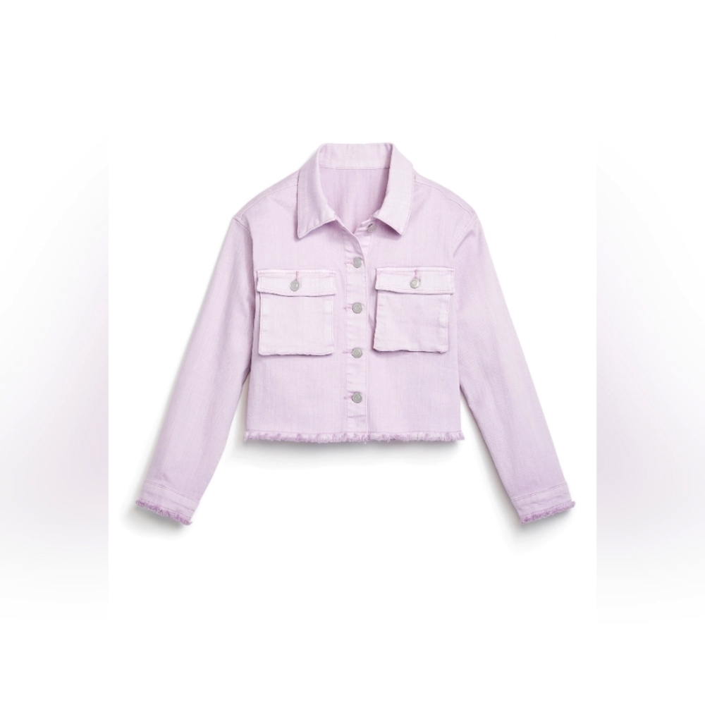 Girls Frayed Denim Jacket